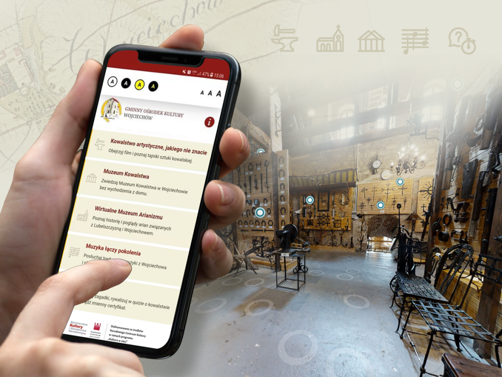 Cyber – podróż – atrakcje Wojciechowa w aplikacji on-line