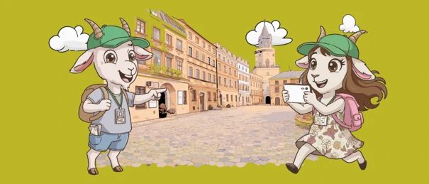 Ilustracja z koziołkami a nowy wayfinding w szpitalu w Lublinie.
